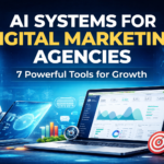AI systems for digital marketing agencies using automation tools and analytics dashboards to improve marketing performance